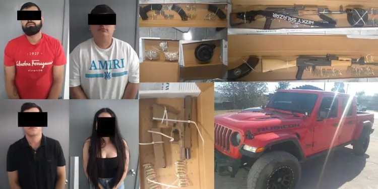 Detiene la AMIC a tres hombres y una mujer con arsenal