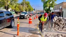 Realizan reparación de la avenida Obregón