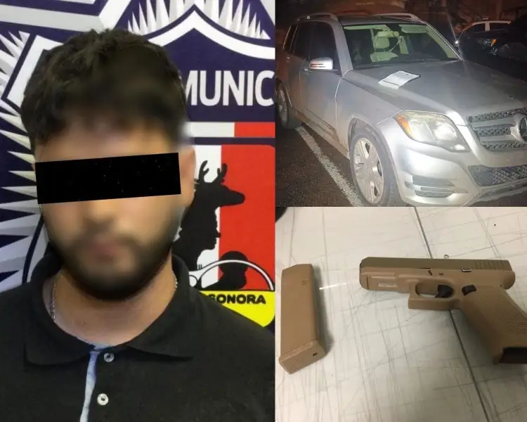 Joven conductor es detenido con vehículo robado y un arma