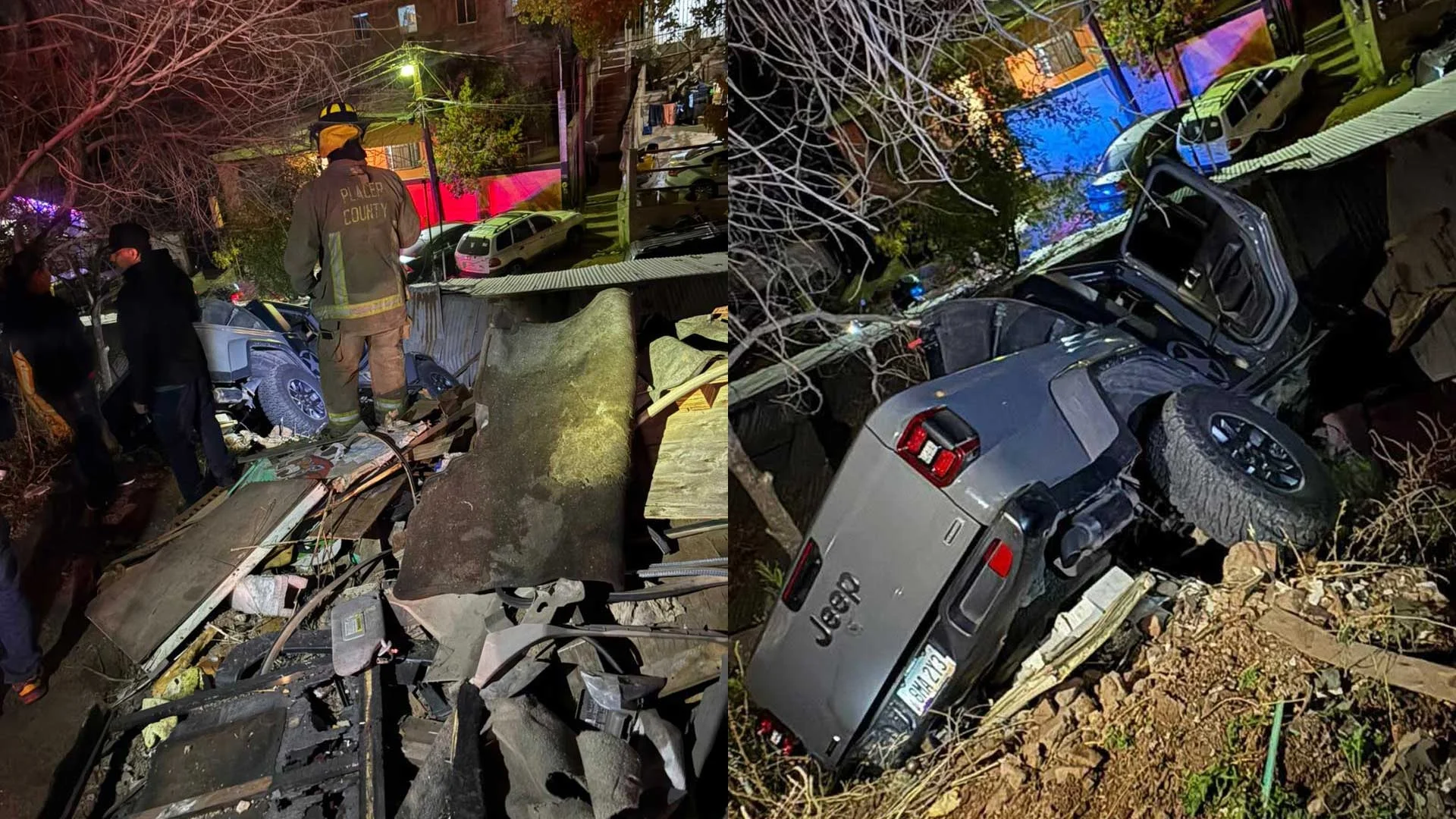 Jeep cae sobre el techo de una vivienda en Nogales; el GPS lo llevó por el camino equivocado