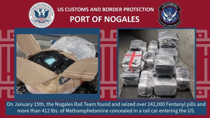 Refuerzan vigilancia fronteriza tras millonarios decomisos de droga y armas en Nogales