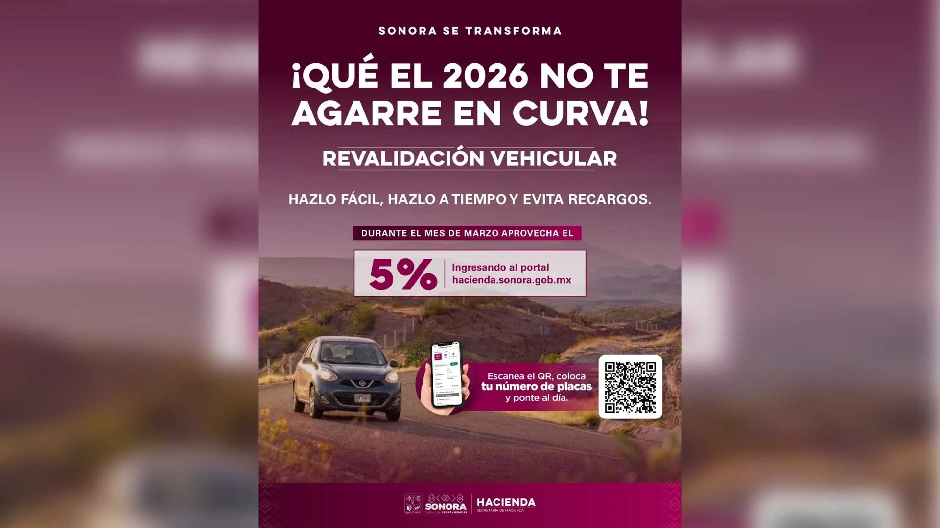Revalidación vehicular 2026 vence el 31 de marzo en Sonora