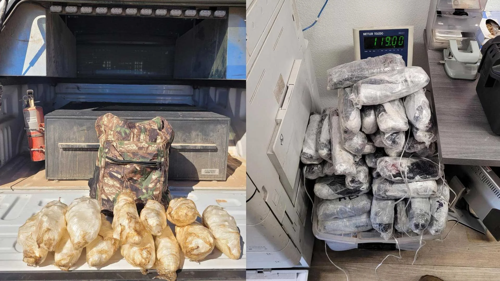 Aseguran cargamento de metanfetamina y detienen a sospechosos en frontera