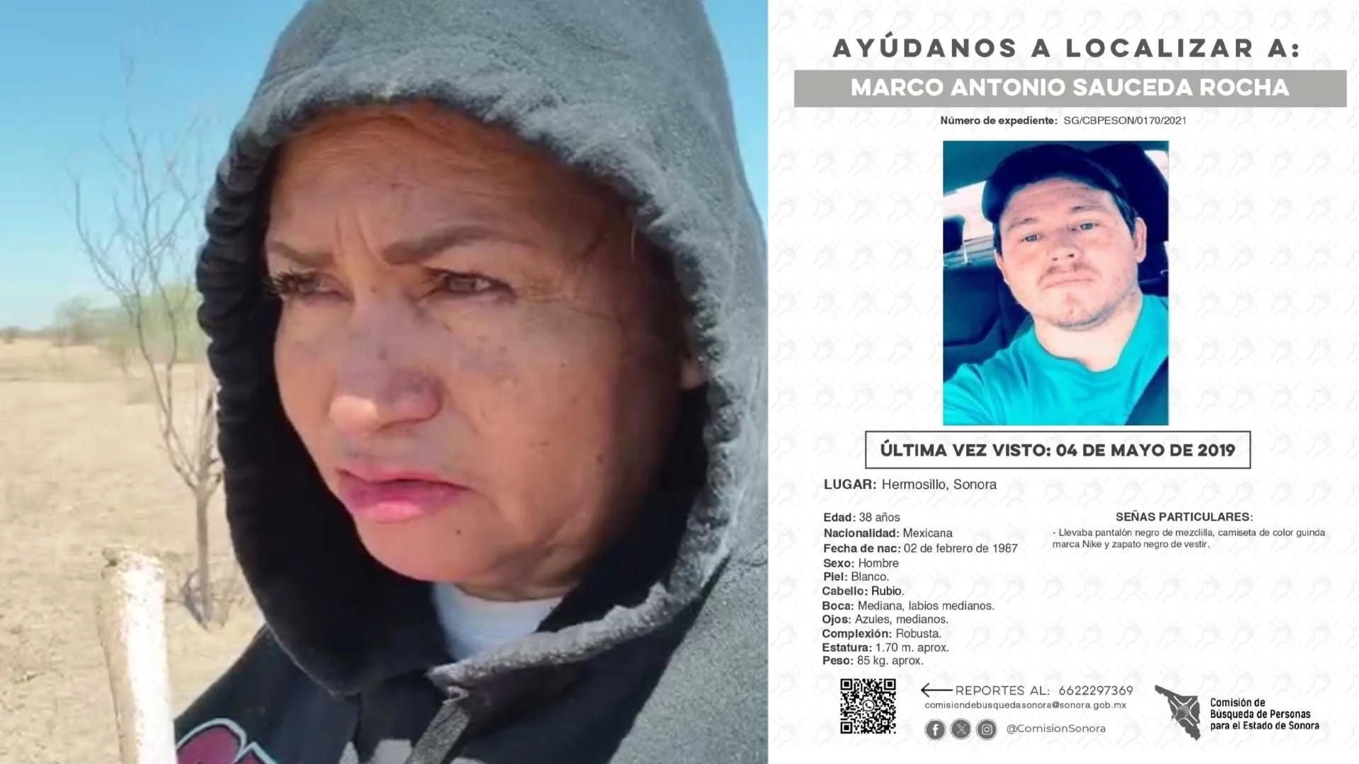 Tras años de búsqueda, Ceci Flores halla restos de su hijo en carretera de Hermosillo