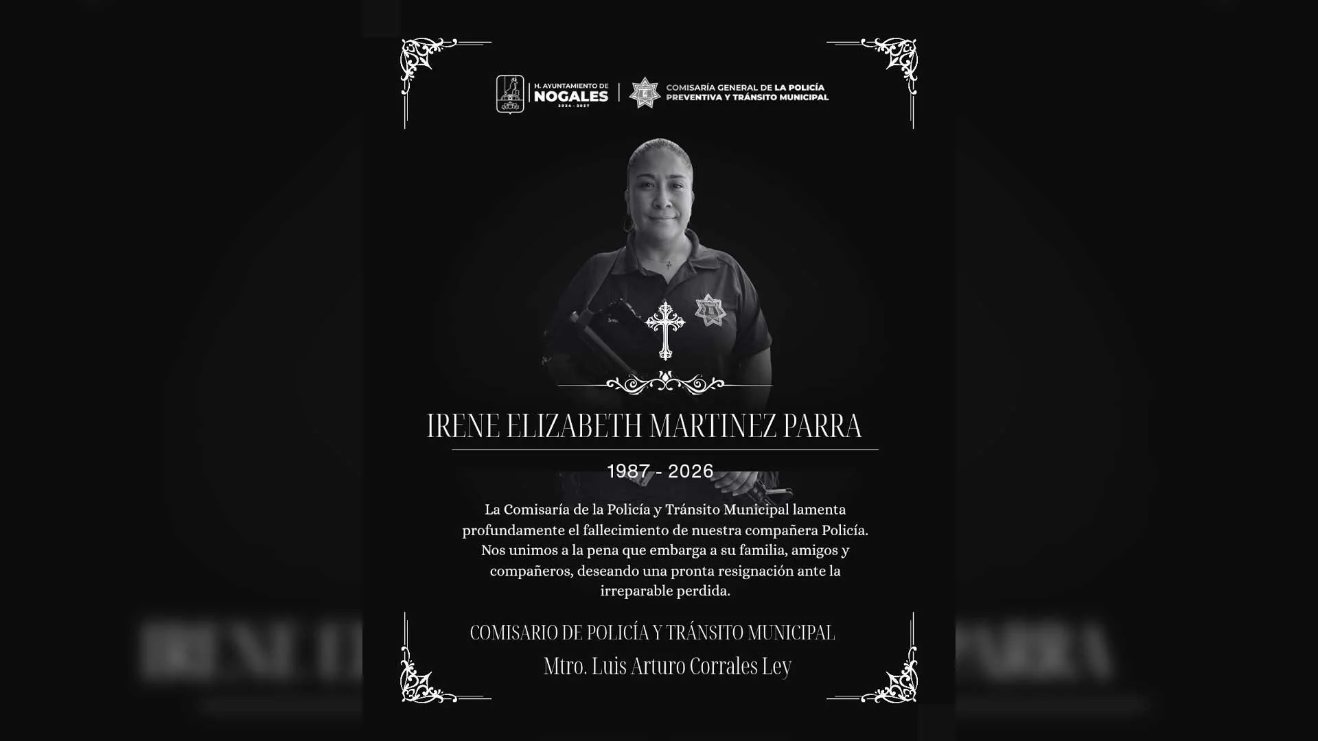 Despiden a oficial ejemplar de la Policía Municipal de Nogales