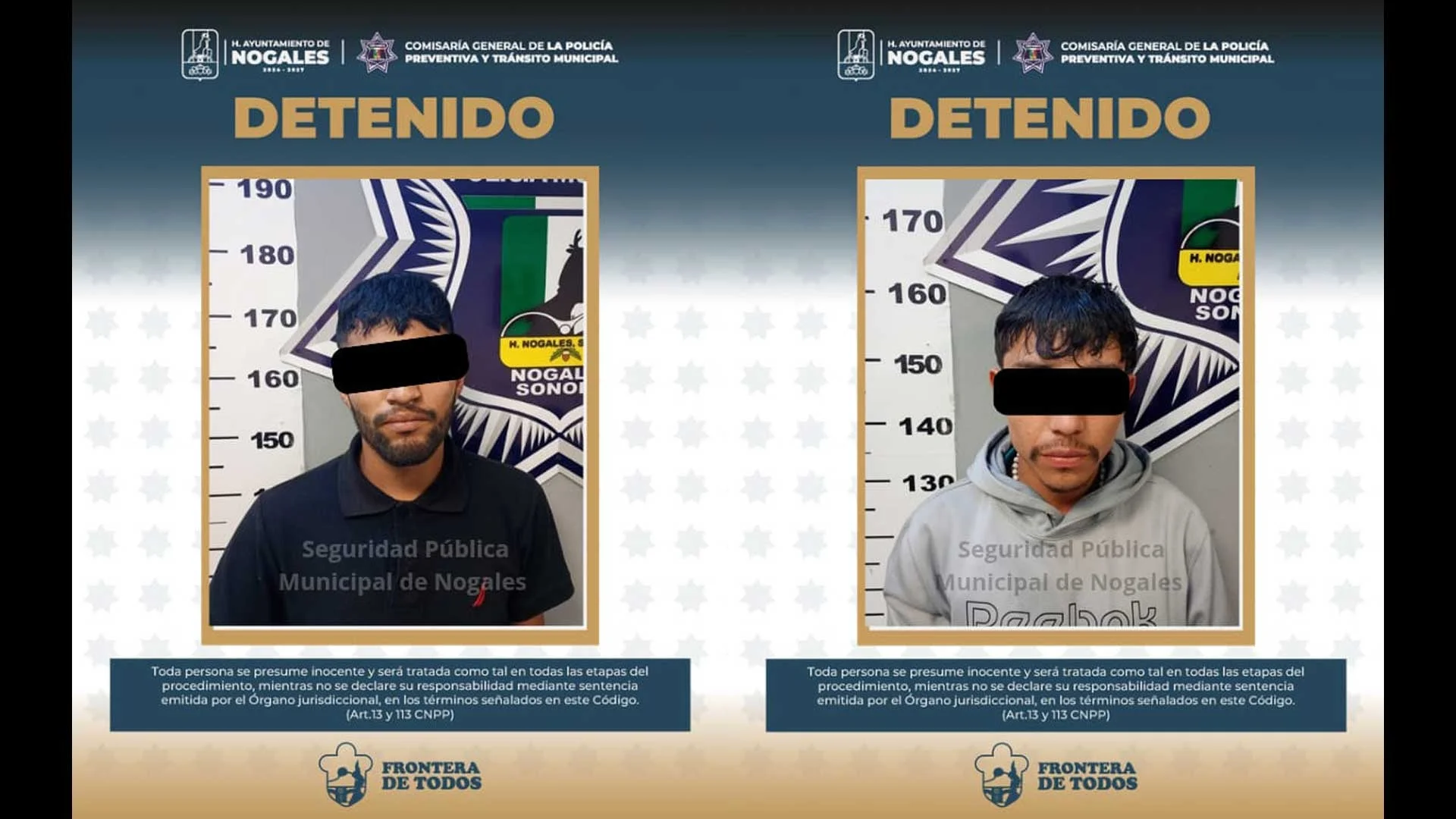 Capturan a dos hombres tras ingresar a domicilio en Nogales