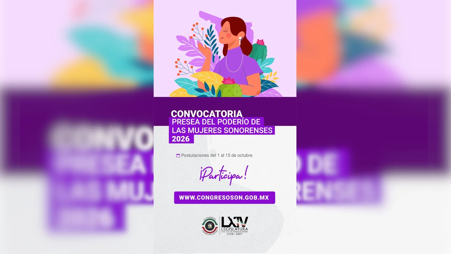 Cierra el 15 de octubre la convocatoria para la Presea del Poderío de las Mujeres Sonorenses 2026