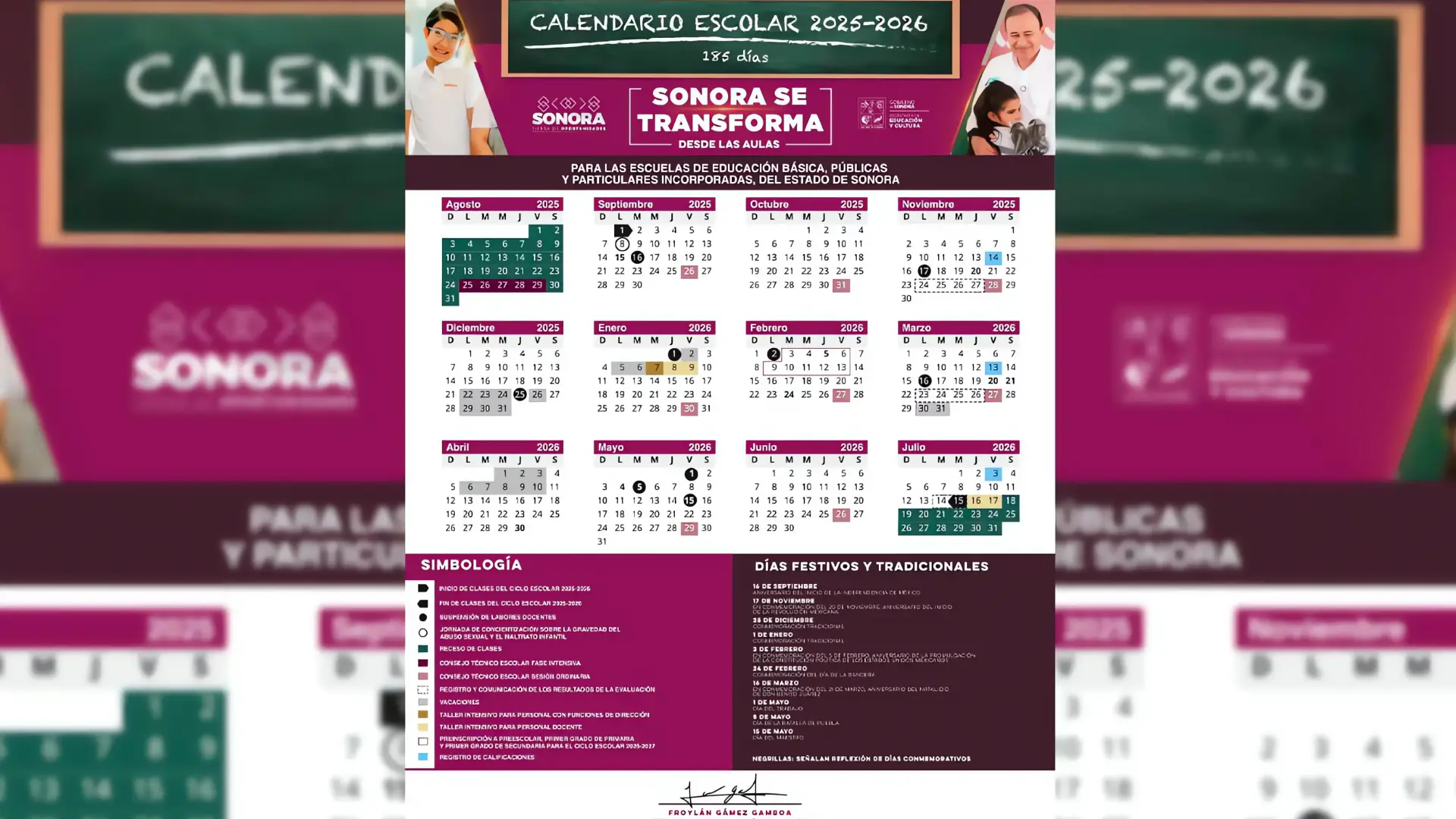 Calendario Escolar SEC 2025-2026