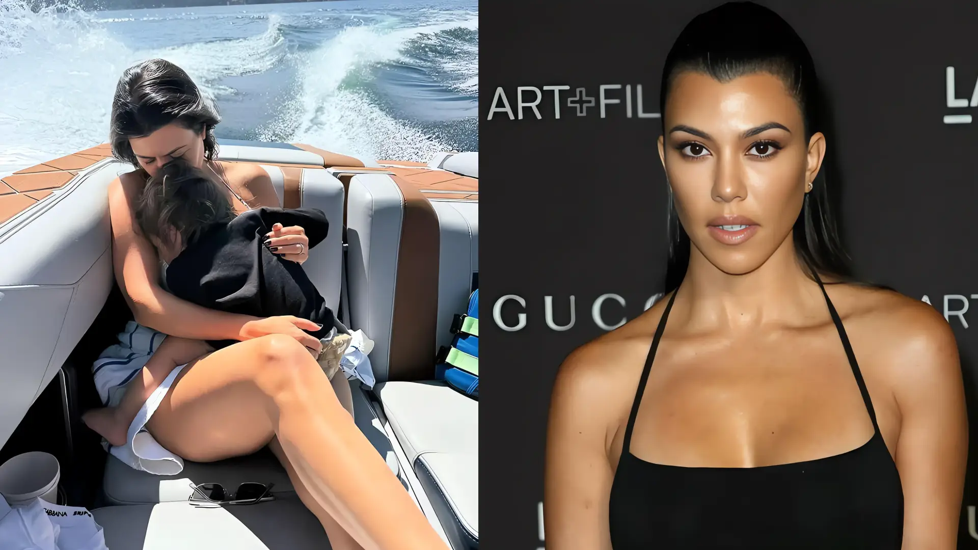 Kourtney Kardashian recibe críticas por la seguridad de su hijo en el lago