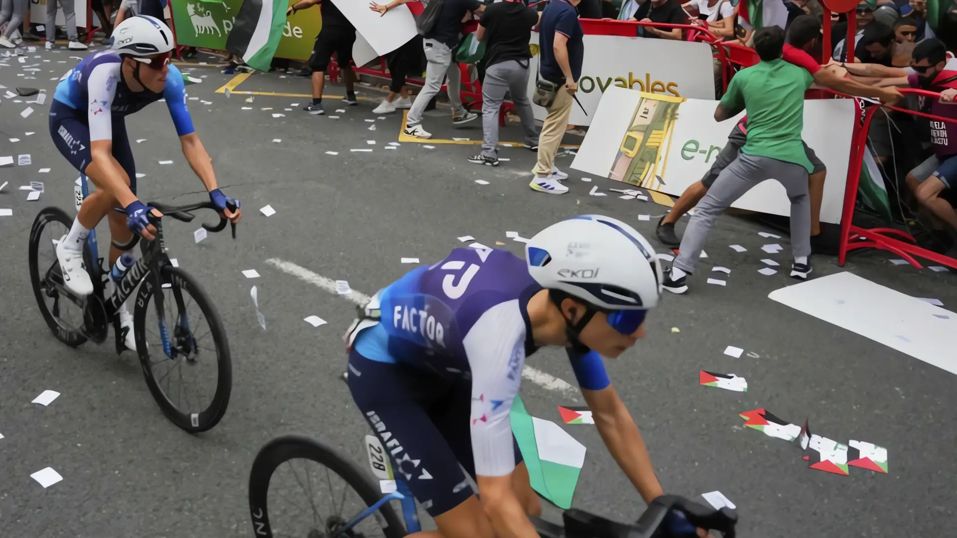 Protestas suspenden etapa de la Vuelta a España en Bilbao
