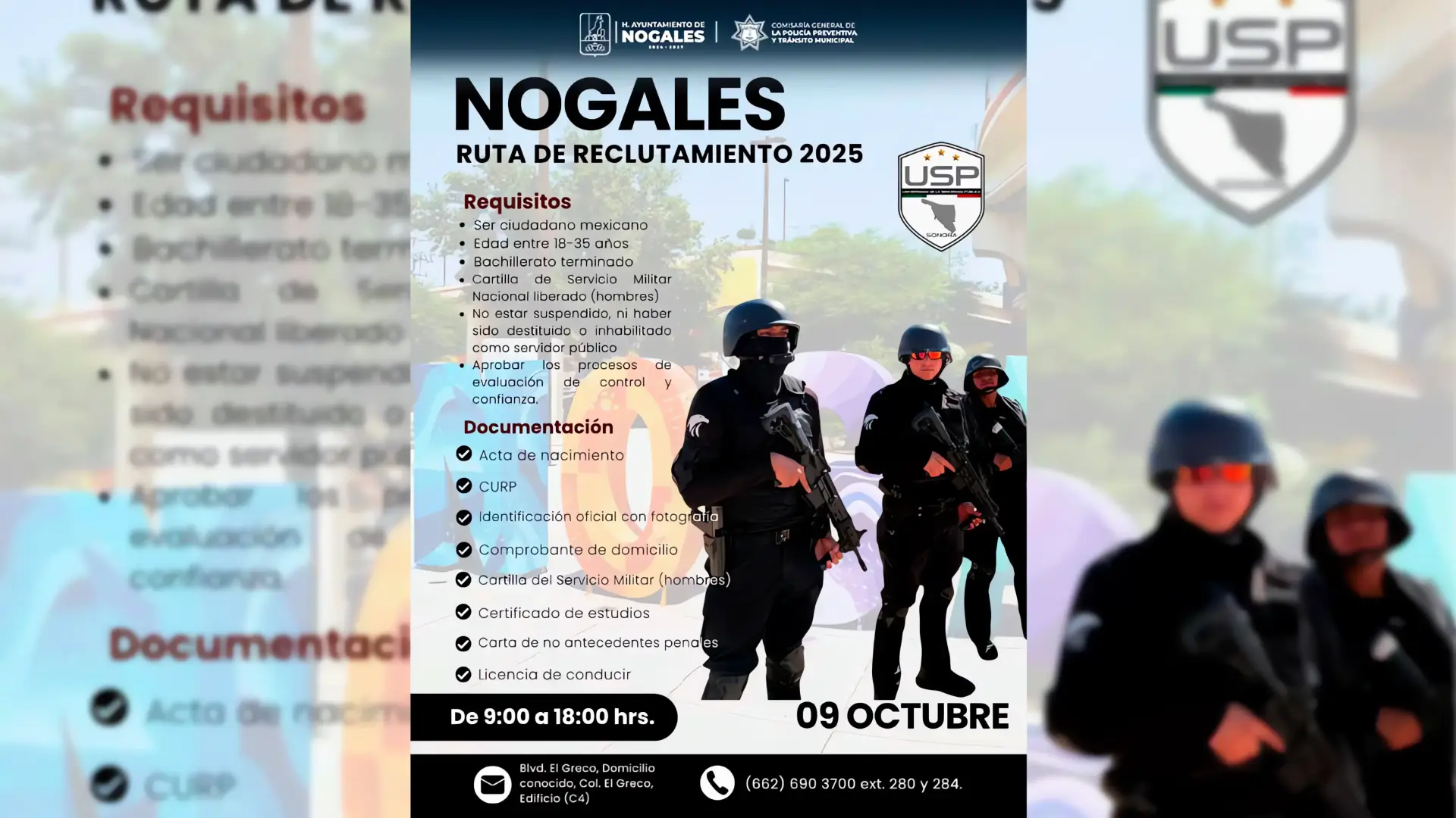 Convocan en Nogales a jóvenes para integrarse a la Policía a través de la Universidad de Seguridad Pública