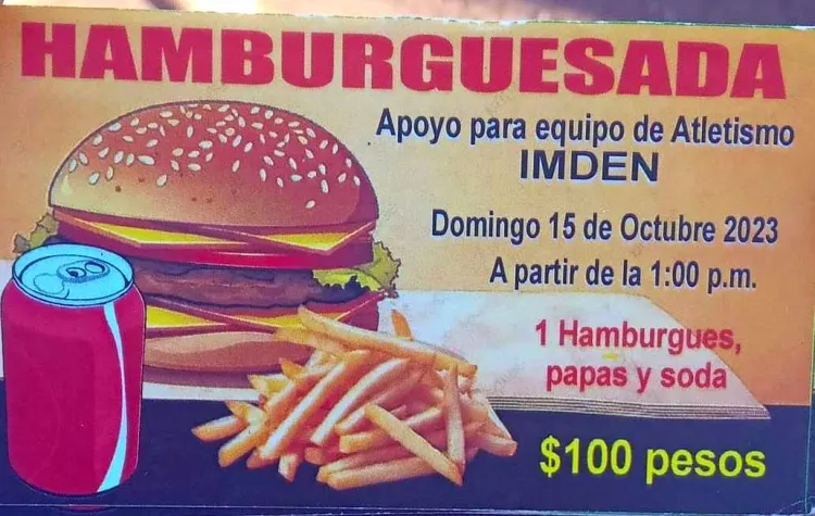 Invitan a “Hamburguesada” para niños y jóvenes atletas