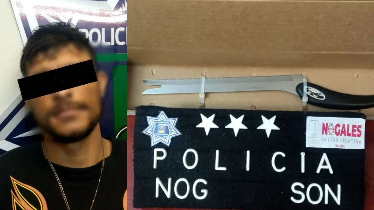 Detienen a persona con cuchillo; se asomaba en casas de Las Bellotas