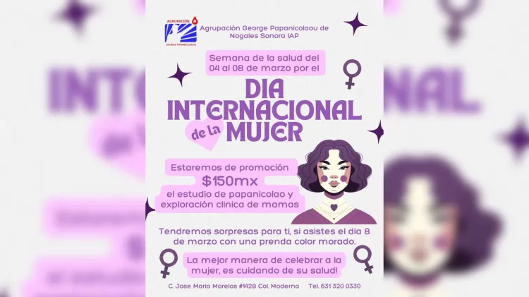 Ofrecerá descuentos George Papanicolaou por Día Internacional de la Mujer