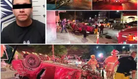 Vuelca auto frente al Museo de Arte de Nogales